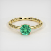 0.71 Ct. Emerald Ring, 18K Yellow Gold 1