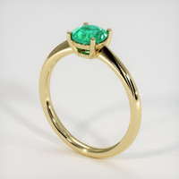 0.71 Ct. Emerald Ring, 18K Yellow Gold 2