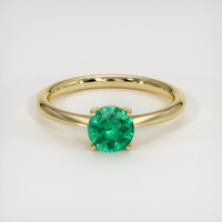 0.73 Ct. Emerald Ring, 18K Yellow Gold 1