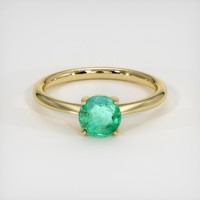 0.77 Ct. Emerald Ring, 18K Yellow Gold 1