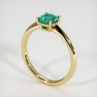 0.77 Ct. Emerald Ring, 18K Yellow Gold 2