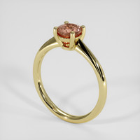 0.71 Ct. Pinkish Brown Sapphire Ring, 18K Yellow Gold 2