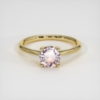1.10 Ct. Peach Sapphire Ring, 18K Yellow Gold 1
