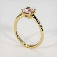 1.10 Ct. Peach Sapphire Ring, 18K Yellow Gold 2