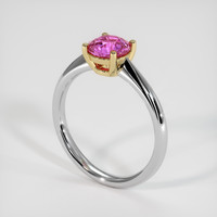 1.30 Ct. Pink Sapphire Ring, 14K Yellow & White 2