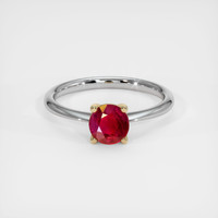 0.94 Ct. Ruby Ring, 14K Yellow & White 1