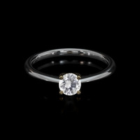 0.84 Ct. White Sapphire Ring, 14K Yellow & White 1