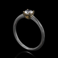 0.84 Ct. Sapphire Ring, 14K Yellow & White 2