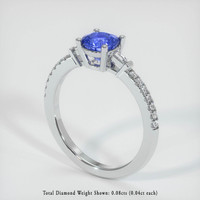 0.94 Ct. Blue Sapphire Ring, Platinum 950 2