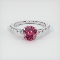 1.80 Ct. Reddish Pink Sapphire Ring, Platinum 950 1