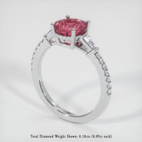 1.80 Ct. Reddish Pink Sapphire Ring, Platinum 950 2