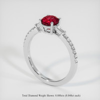 0.94 Ct. Ruby Ring, Platinum 950 2