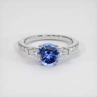 1.34 Ct. Blue Sapphire Ring, Platinum 950 1