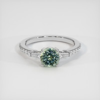 0.90 Ct. Yellowish Green Sapphire Ring, Platinum 950 1