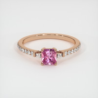 0.77 Ct. Pink Sapphire Ring, 14K Rose Gold 1
