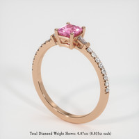 0.77 Ct. Pink Sapphire Ring, 14K Rose Gold 2
