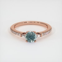 0.74 Ct. Bluish Green Sapphire Ring, 14K Rose Gold 1