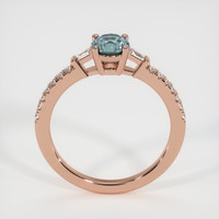 0.74 Ct. Bluish Green Sapphire Ring, 14K Rose Gold 3
