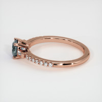 0.74 Ct. Bluish Green Sapphire Ring, 14K Rose Gold 4