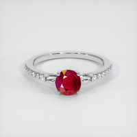 0.94 Ct. Pinkish Red Ruby Ring, 10K White Gold 1