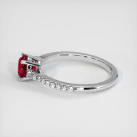 0.94 Ct. Pinkish Red Ruby Ring, 10K White Gold 4