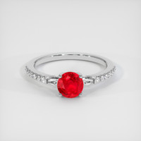1.10 Ct. Pinkish Red Ruby Ring, 10K White Gold 1