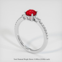 1.20 Ct. Pinkish Red Ruby Ring, 10K White Gold 2
