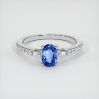 0.59 Ct. Sapphire Ring, 14K White Gold 1