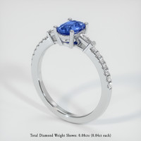 0.59 Ct. Sapphire Ring, 14K White Gold 2