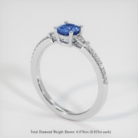 0.69 Ct. Sapphire Ring, 14K White Gold 2