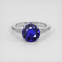 3.52 Ct. Blue Sapphire Ring, 14K White Gold 1