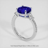 3.52 Ct. Blue Sapphire Ring, 14K White Gold 2