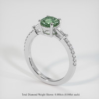 0.90 Ct. Yellowish Green Sapphire Ring, 14K White Gold 2