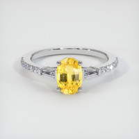 1.42 Ct. Yellow Sapphire Ring, 14K White Gold 1