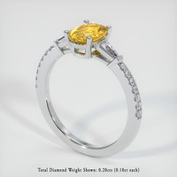 1.42 Ct. Yellow Sapphire Ring, 14K White Gold 2