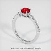 1.20 Ct. Ruby Ring, 18K White Gold 2