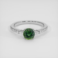 1.16 Ct. Green Sapphire Ring, 18K White Gold 1