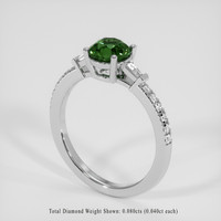 1.16 Ct. Green Sapphire Ring, 18K White Gold 2