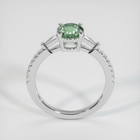 0.90 Ct. Yellowish Green Sapphire Ring, 18K White Gold 3