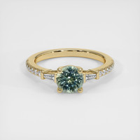 0.90 Ct. Yellowish Green Sapphire Ring, 14K Yellow Gold 1