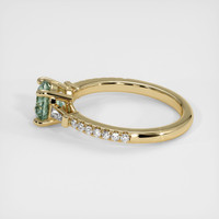 0.90 Ct. Yellowish Green Sapphire Ring, 14K Yellow Gold 4