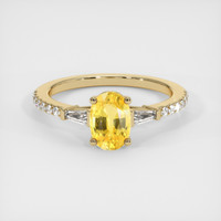 1.42 Ct. Yellow Sapphire Ring, 14K Yellow Gold 1