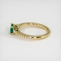 0.42 Ct. Emerald Ring, 18K Yellow Gold 4