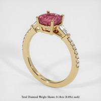 1.80 Ct. Reddish Pink Sapphire Ring, 18K Yellow Gold 2