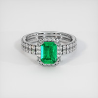 1.19 Ct. Emerald Ring, Platinum 950 1