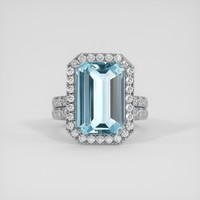 4.98 Ct. Blue Aquamarine Ring, Platinum 950 1