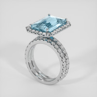 4.98 Ct. Blue Aquamarine Ring, Platinum 950 2
