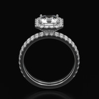 2.13 Ct. White Sapphire Ring, Platinum 950 3