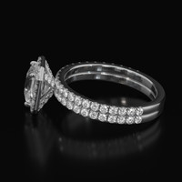 2.13 Ct. White Sapphire Ring, Platinum 950 4