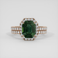 3.26 Ct. Bluish Green Sapphire Ring, 14K Rose Gold 1